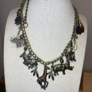 Safari Animal Charm Necklace - Metal - Cute - Funky